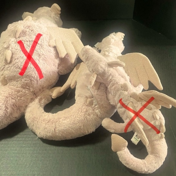 RETIRED BNWT JellyCat Rose Dragon VHTF 26” TAIL UNFURLED GREAT GIFT - Picture 6 of 11